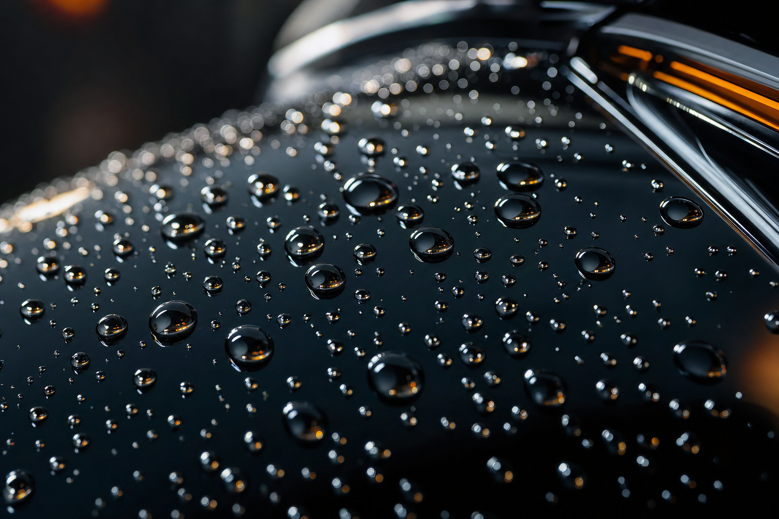 Close-up of water beading on ceramic-coated luxury car paint — the hallmark of professional ceramic protection in St. George UT